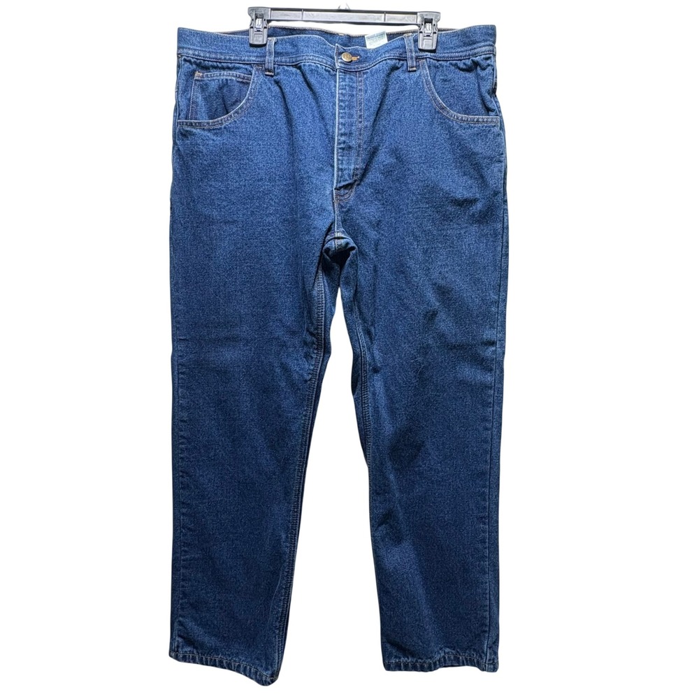 Key Industries Flannel Lined Denim Jeans Mens 40x30 Blue Straight Leg Workwear